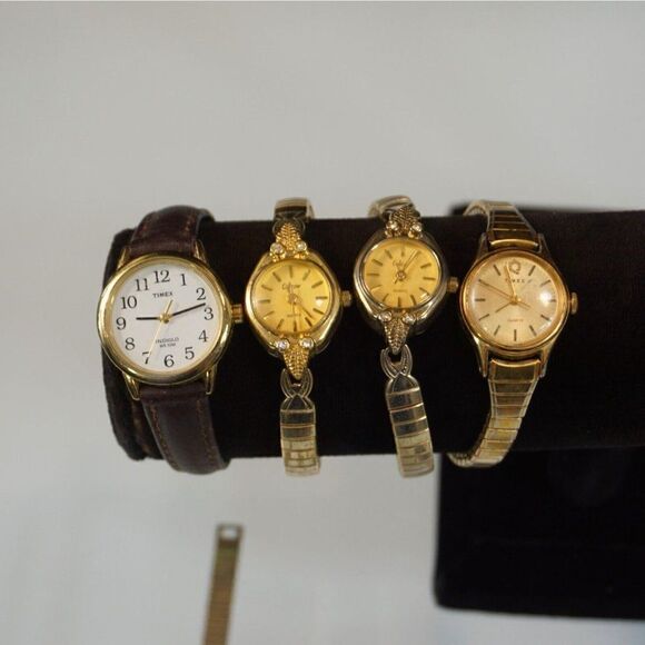 Vintage 8 Watch Lot Parts Repair Craft Assemblage Miykon Armitron Timex Collezie - Picture 4 of 7